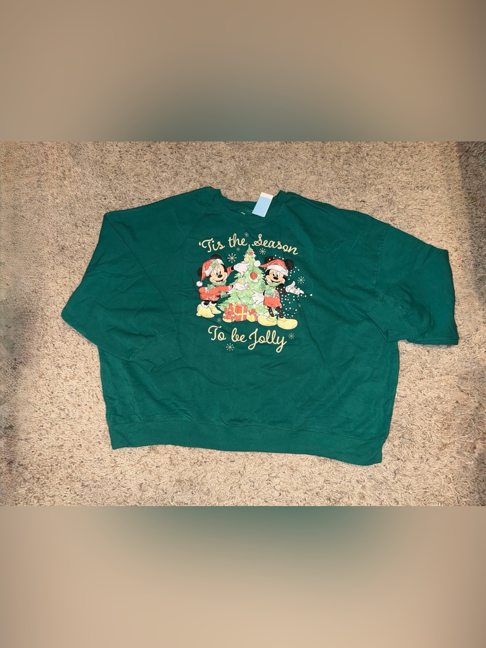 Disney 3X 'Tis the Season To Be Jolly Green Holiday Sweatshirt